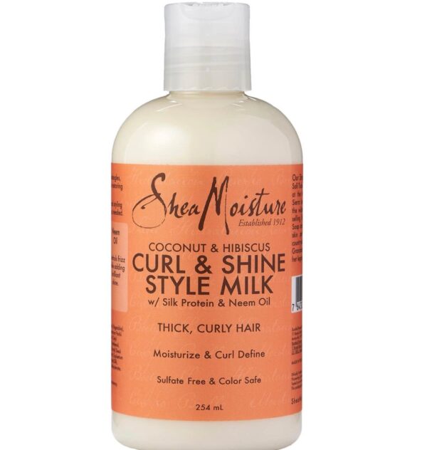 shea moisture coconut & hibiscus curl & shine style milk 254ml