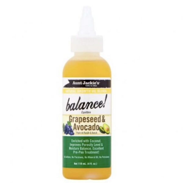 Aunt Jackie's Balance! Grapeseed & Avocado natural growth oil-4oz