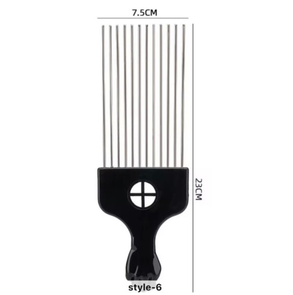 Long Metallic afro comb