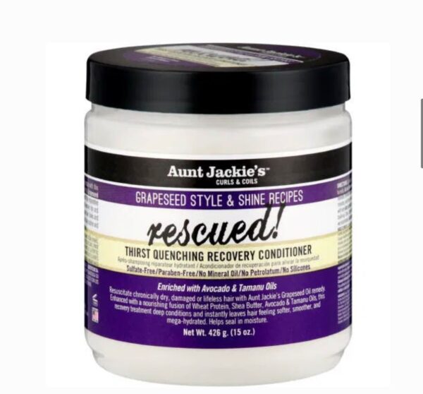 Aunt jackie's grapeseed RESCUED! thirst quenching recovery conditioner 15oz