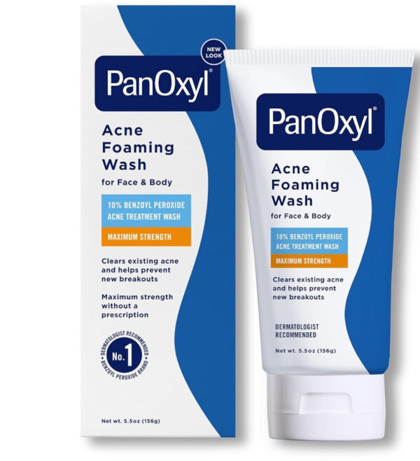PanOxyl acne foaming wash for face & body 10% benzol peroxide-5.50z