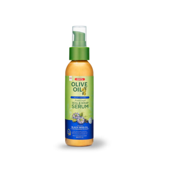 The ORS Olive Oil Relax & Restore Retain Length Seal & Wrap Serum 4oz