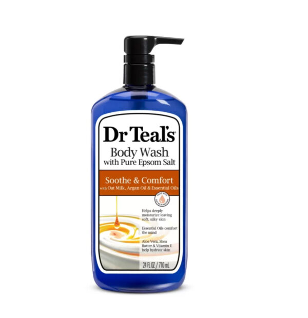 Dr Teal’s Body Wash w/ Pure Epsom Salt “Oat Milk & Argan Oil” – 24 fl oz.