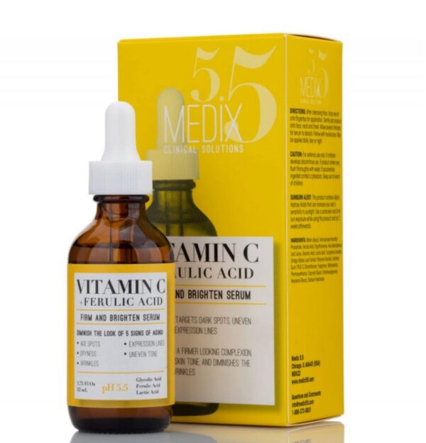 Medix 5.5 vitamin c + feluric acid skin brightening serum -1.75floz