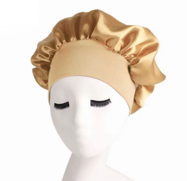Banded Satin Bonnet - Champagne