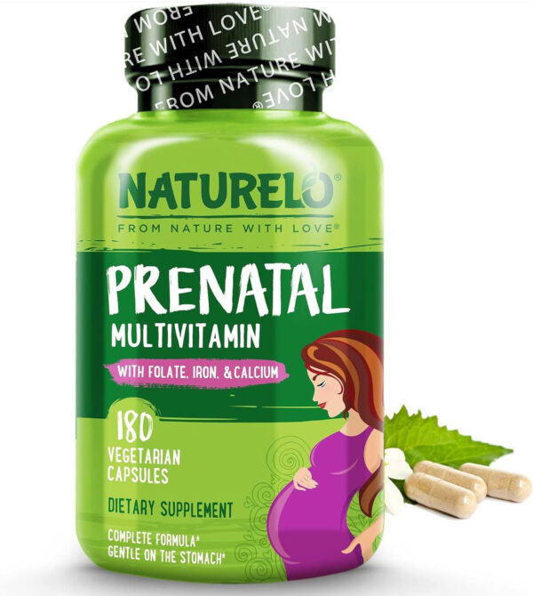 Naturelo Prenatal Multivitamin with folate,iron & calcium  -180 vegetarian capsules