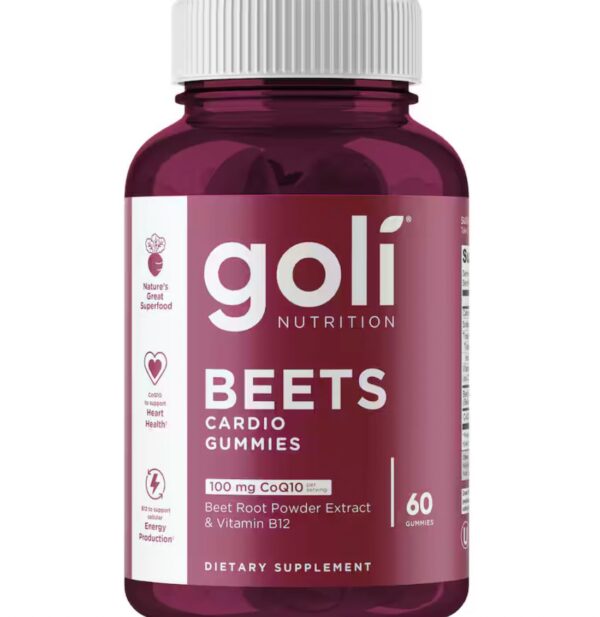 Goli Nutrition Beets Cardio Gummies-100mcg CoQ10 per serving -60gummies