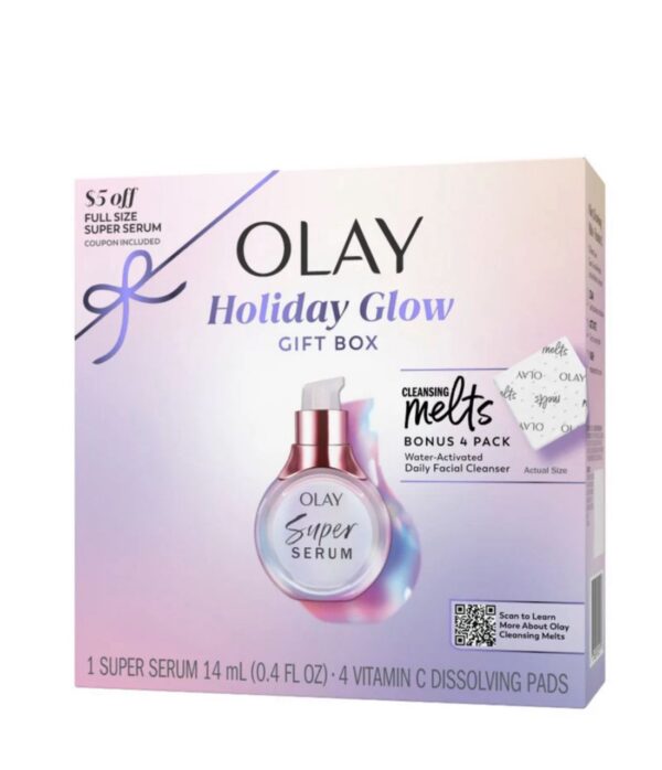 Olay Holiday Glow Gift Box - 1 super serum & 4 vitamin c dissolving pads