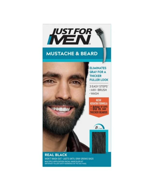 Just For Men Mustache & Beard Dye, Real Black