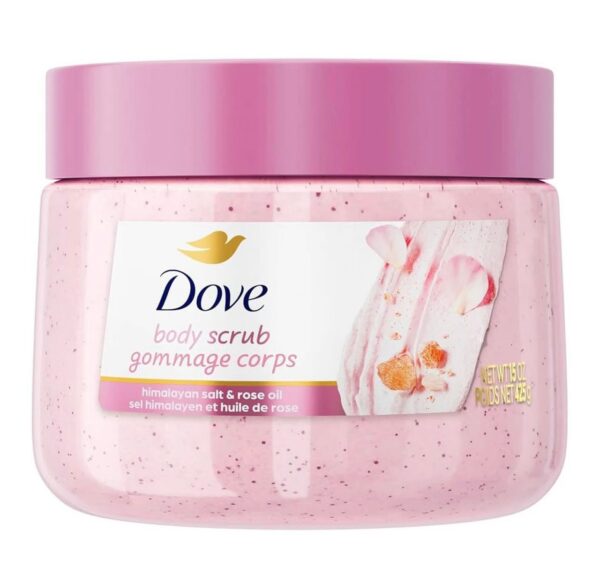 Dove Beauty exfoliating body scrub - himalayan salt & rose oil-15oz