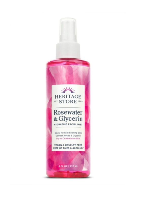 Heritage Store Rosewater with Glycerin 100% - 8oz