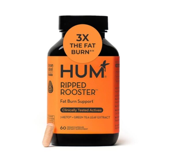 HUM Ripped Rooster Natural green tea extract capsules with chromium -60caps