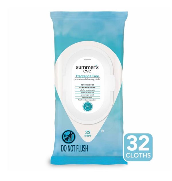 Summer’s Eve Fragrance Free Feminine Cleansing Wipes – 32ct