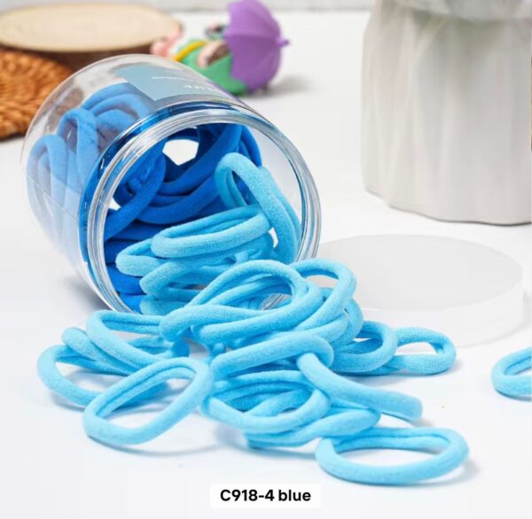Cotton elastic hair ties - Blue breeze