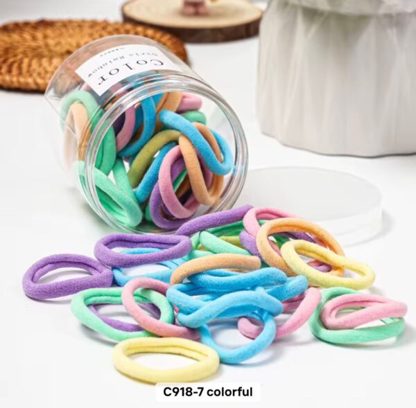 Cotton elastic hair ties - Pastel parade