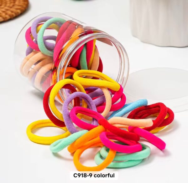 Cotton elastic hair ties - color carnival