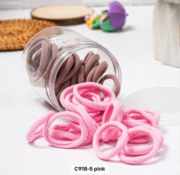 Cotton elastic hair ties - Blush bliss