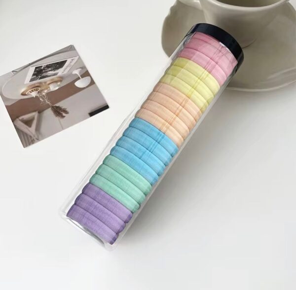 Cotton elastic hair ties long tube -20ties- pastel mix