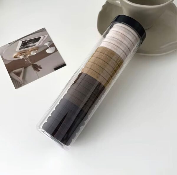 Cotton elastic hair ties long tube -20ties- mixed neutrals