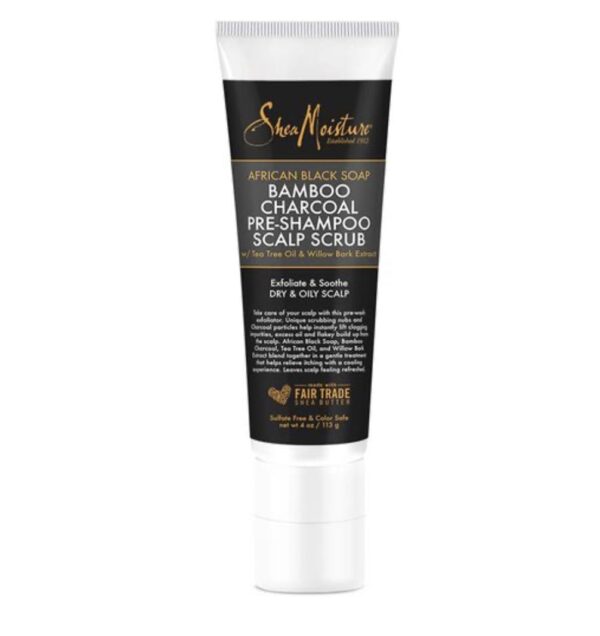 SheaMoisture African Black Soap Bamboo Charcoal Pre-Shampoo Scalp Scrub – 4oz