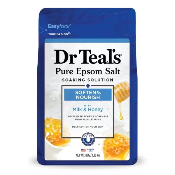 Dr Teals Pure Epsom Salt - Milk & Honey - 3lbs