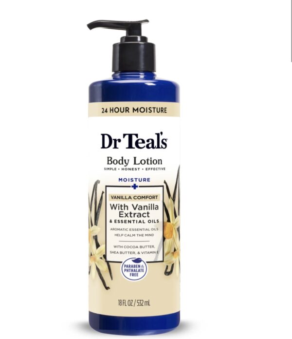 Dr Teal’s Vanilla Comfort Hydrating Lotion with Vanilla Extract -24hr Moisture - 18 floz