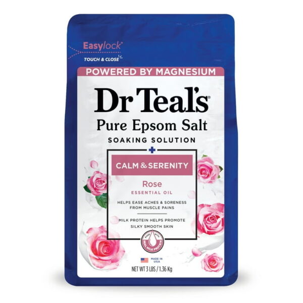 Dr Teals Pure Epsom Salt- Calm & Serenity- Rose -3lbs